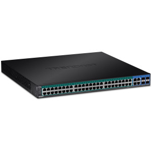 TRENDnet TPE-5240WS 52-Port Managed Gigabit Ethernet PoE+ Switch, 4x shared Gigabit ports (RJ-45 or SFP), rack mountable